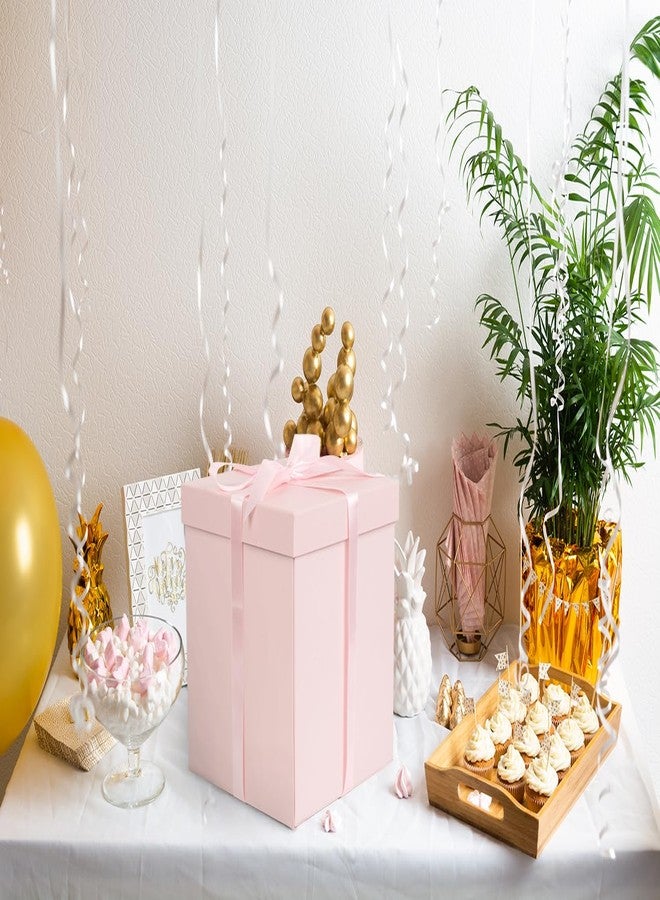 Jaywayang 10" Large Gift Box with Lid and Ribbon, Pink Gift Box with Paper Filler for Birthday, Wedding, Mother's Day, Anniversarry Presents Wrapping. - Image 4